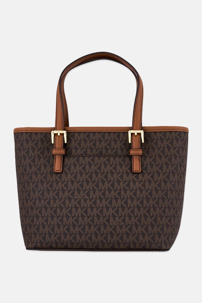 Michael Kors Women Monogram Tote Bag, Brown - Image 2